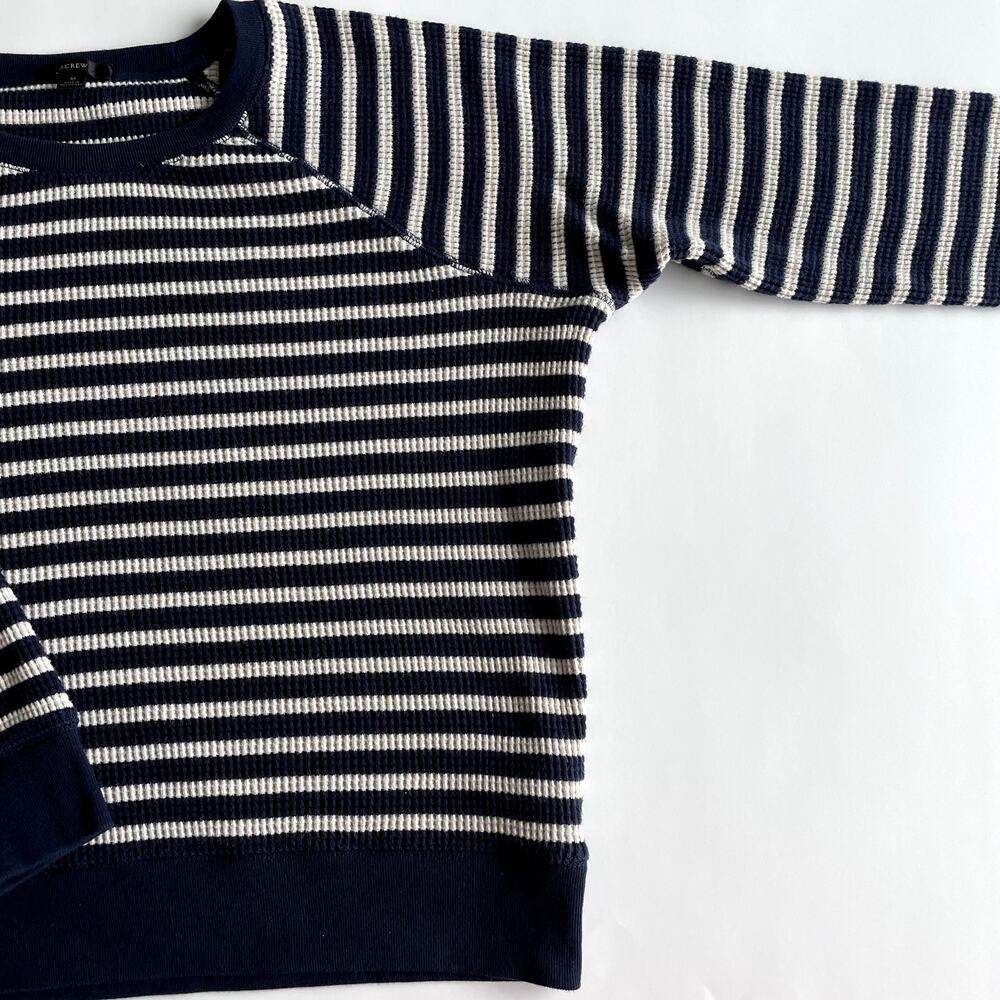 J.Crew Waffle Striped Sweatshirt Size M - Picture 9 of 16